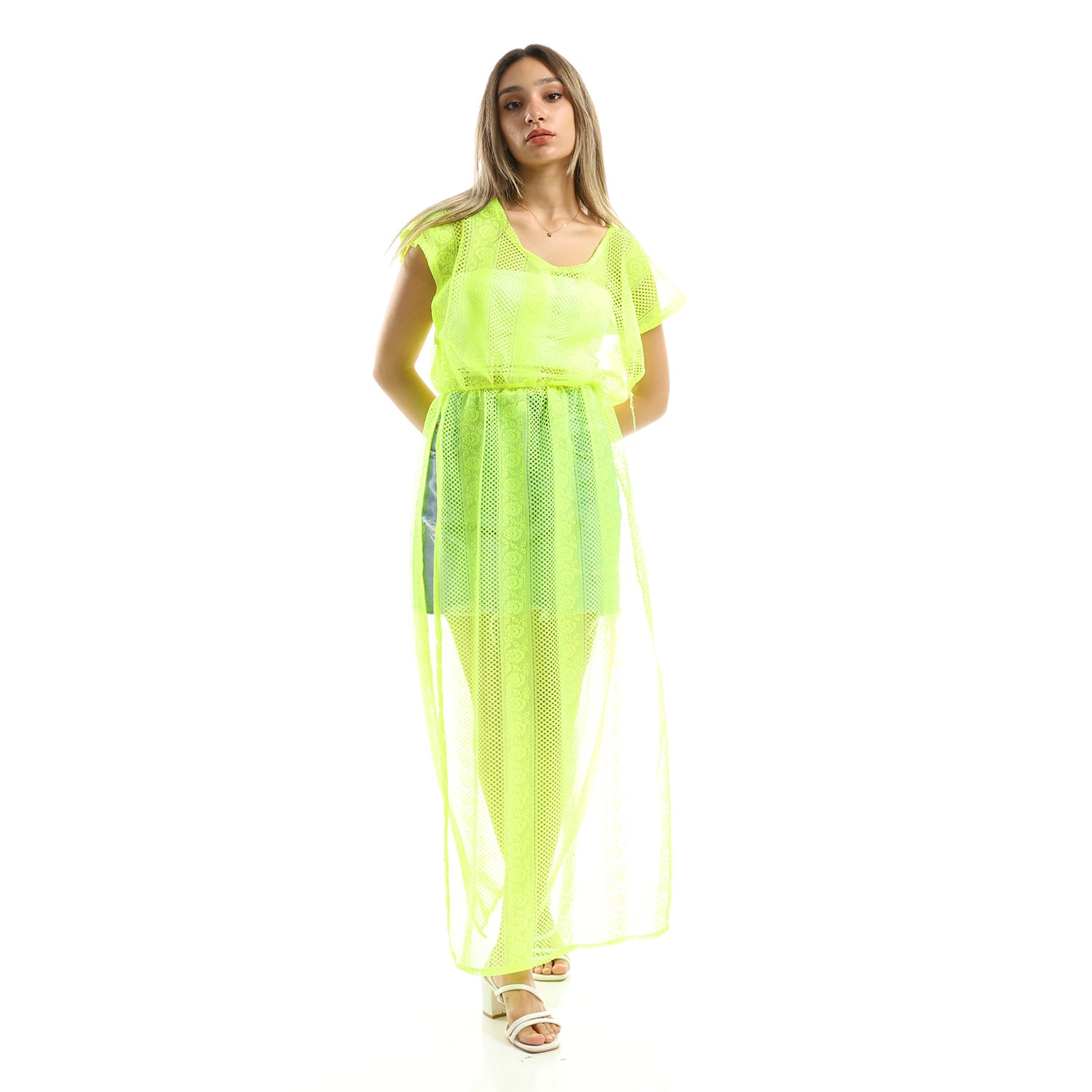 Neon Yellow Beach Lace dress