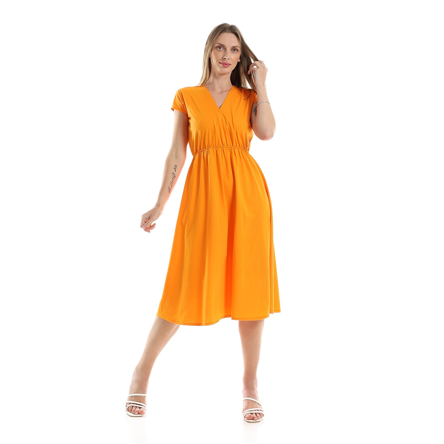 Orange Wrap Dress