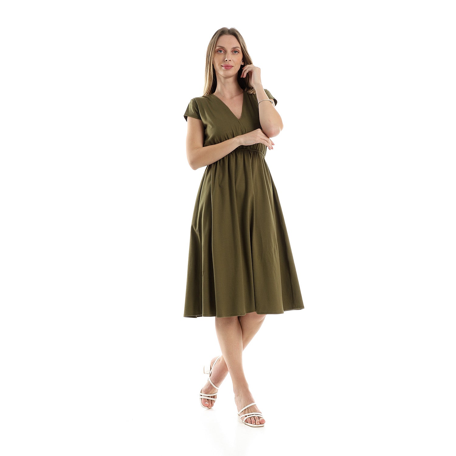 Khaki Wrap Dress