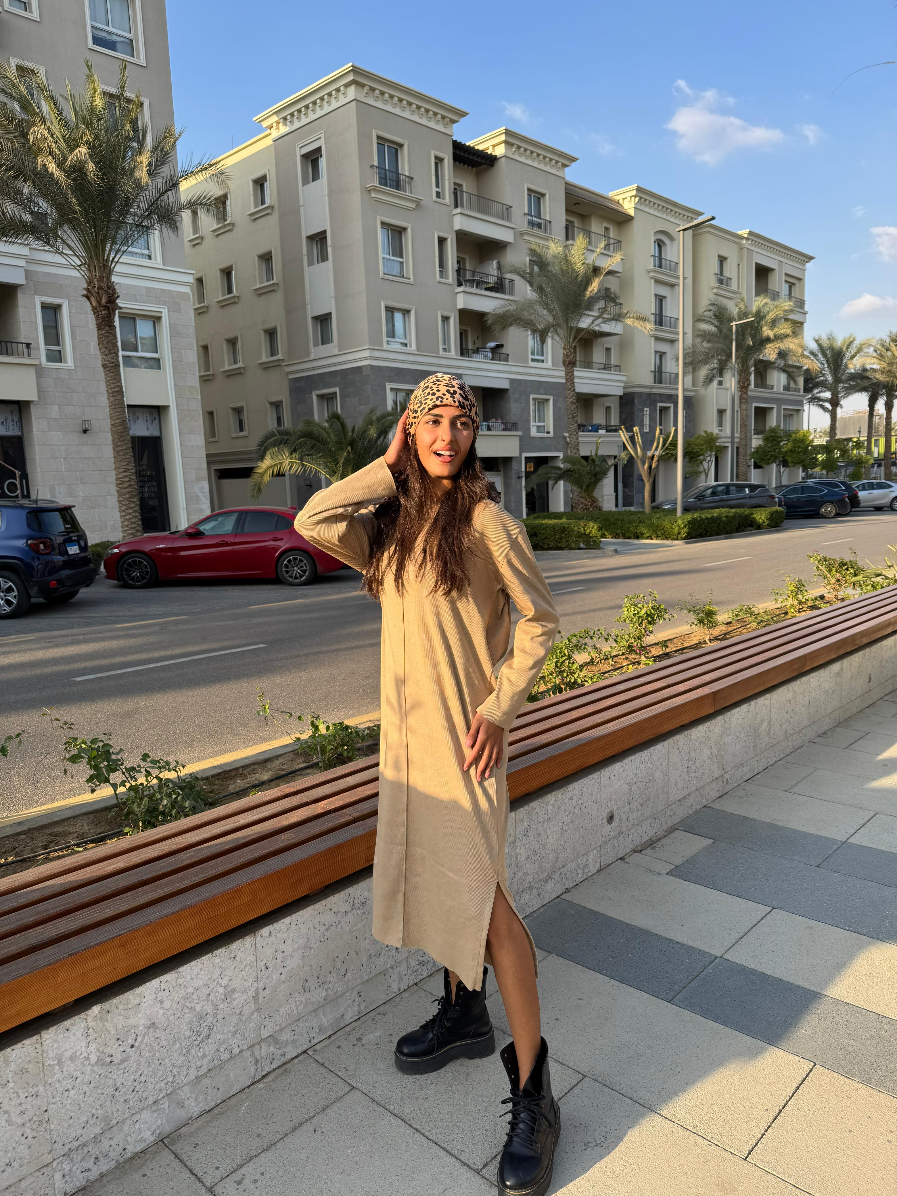 rib dress beige – Azeez size 4 dress The Lulus Everyday Beauty Elyse Blue Cowl Neck Color:Dusty Peach