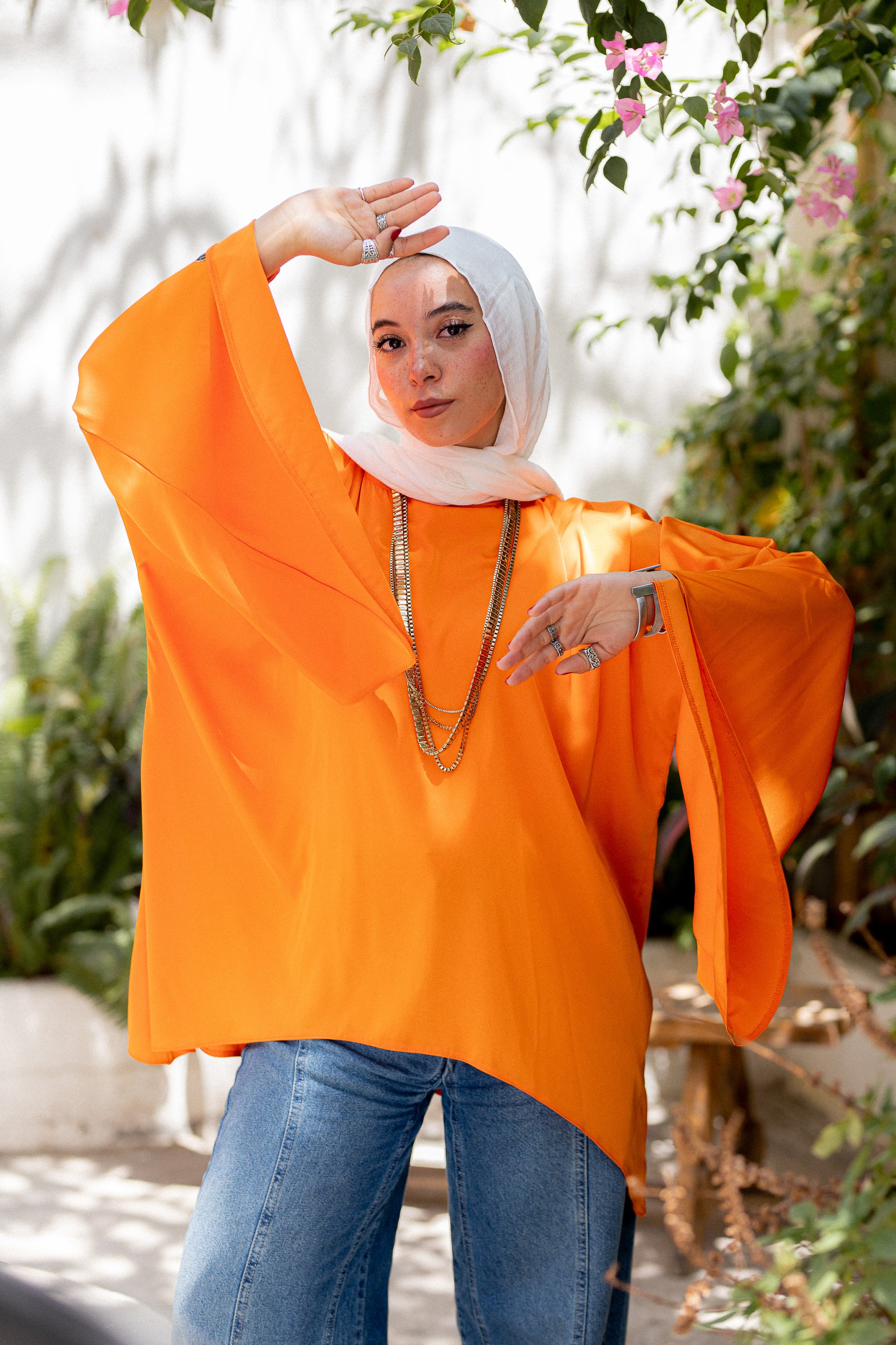 Orange butterfly Top