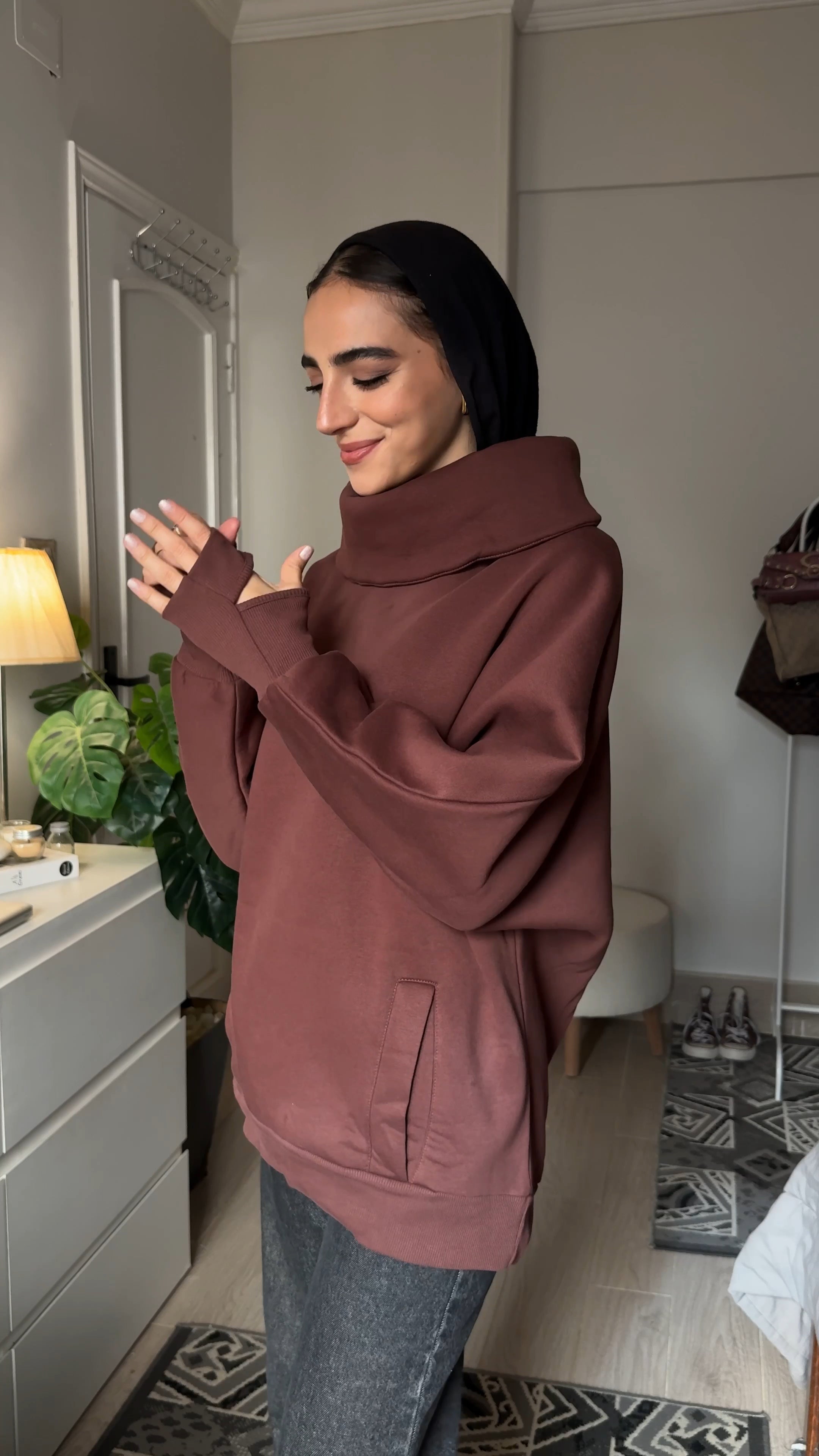 Black High Collar sweatshirt