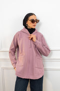 Rosewood Rib sleeved hoodie