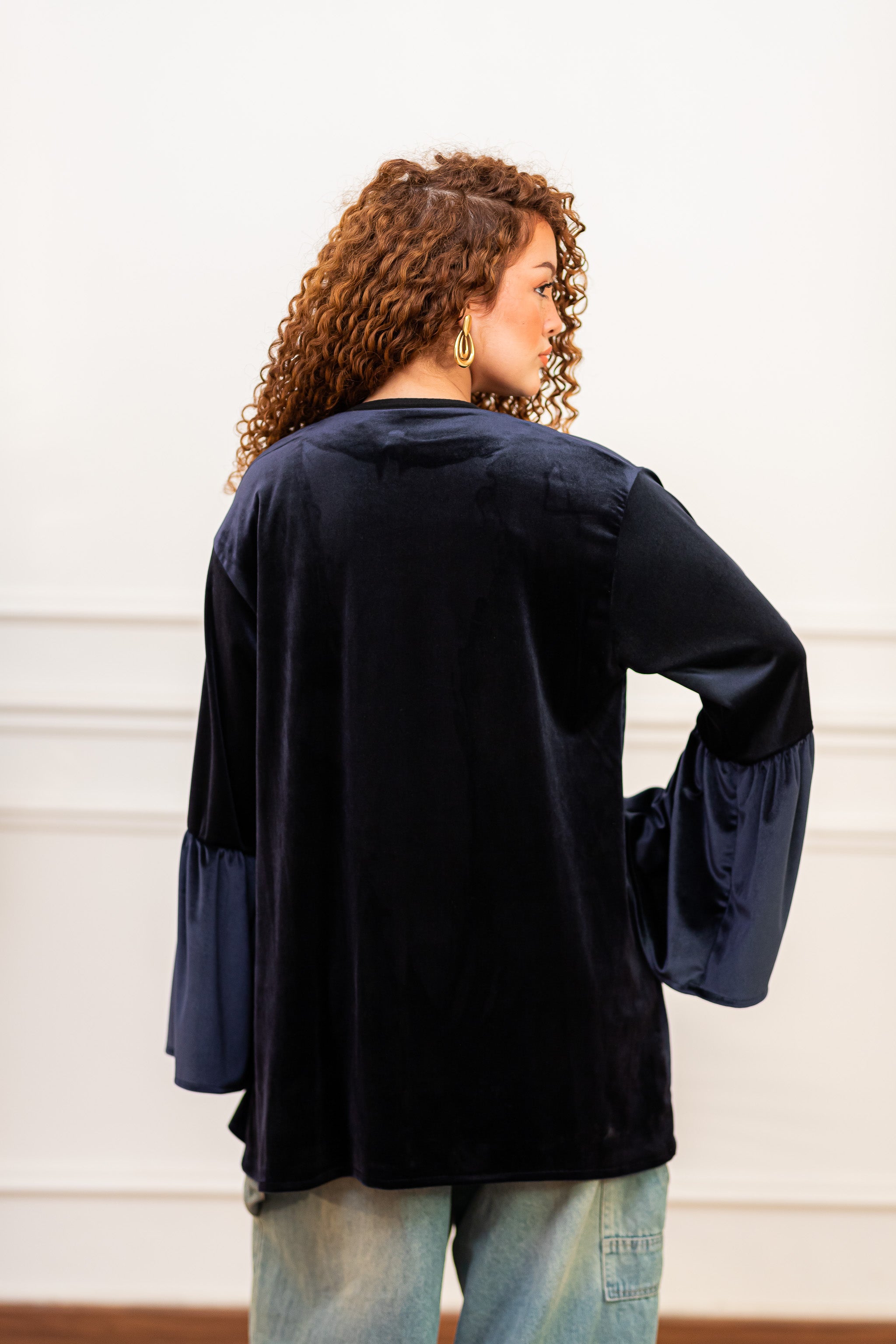 Blue roses Navy kaftan