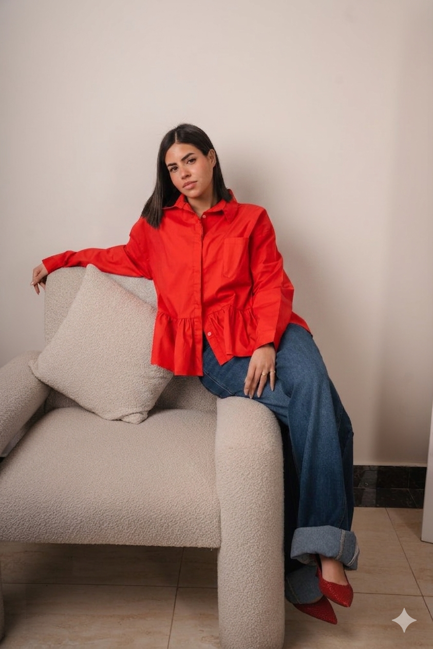 Ruffled hem Shirt
