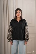 Leopard sleeves shirt