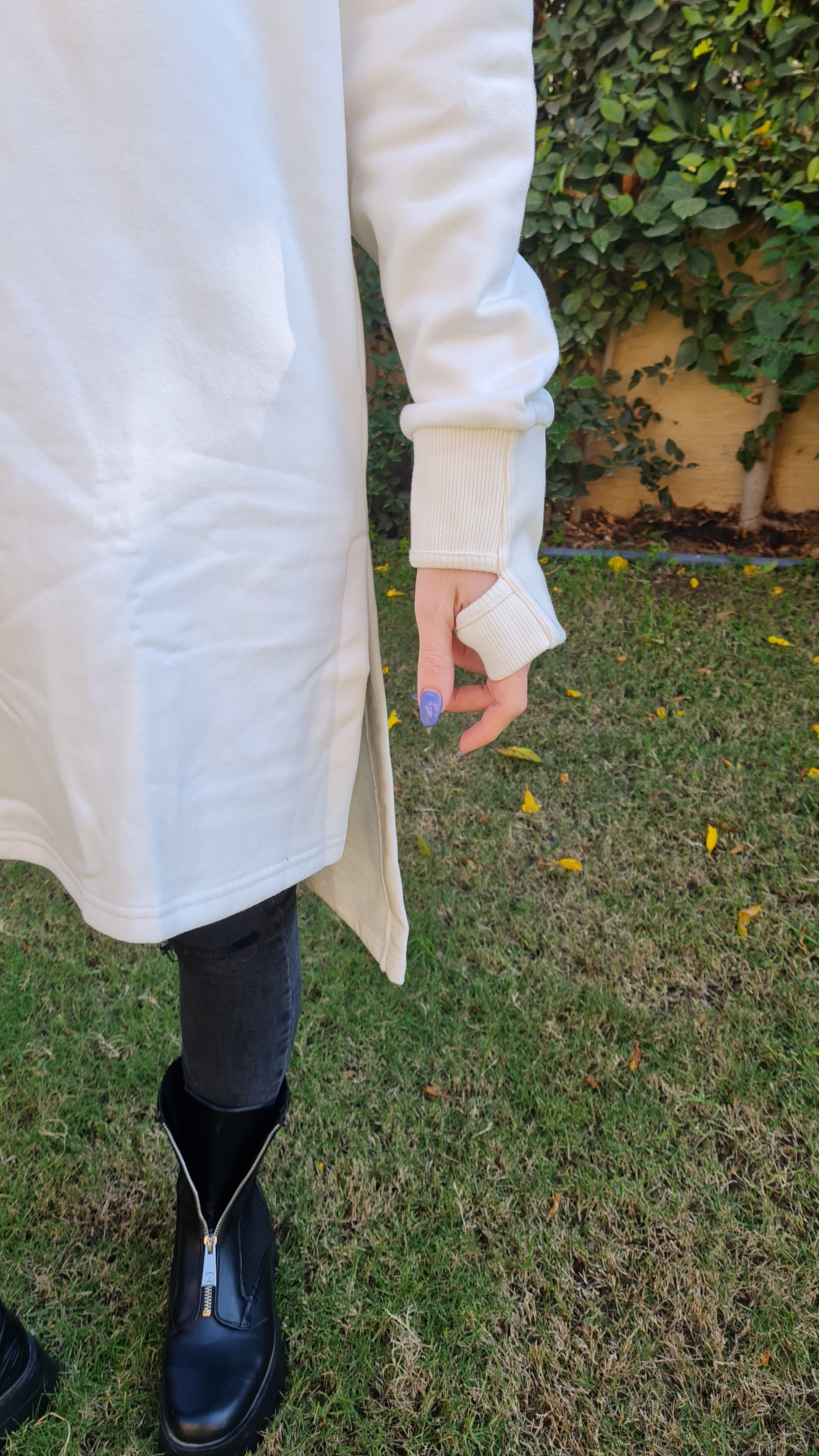 Off-white midi Hoodie dress