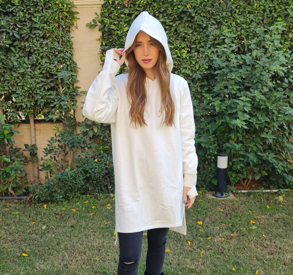 Off-white midi Hoodie dress