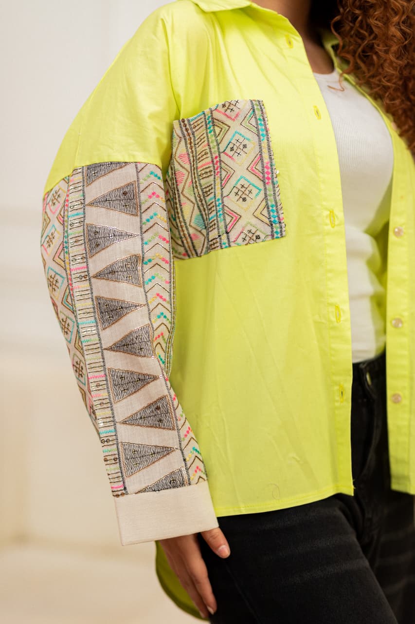 Zigzag poplin shirt