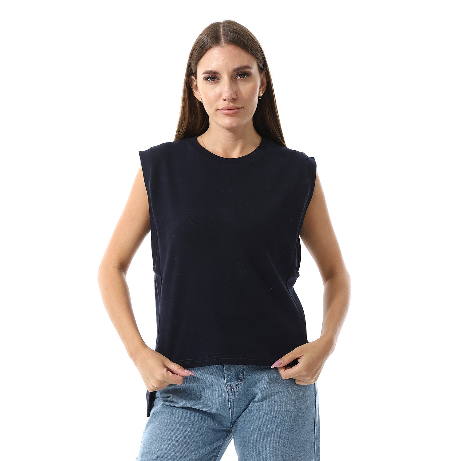 Apple Green Sleeveless Rib shirt