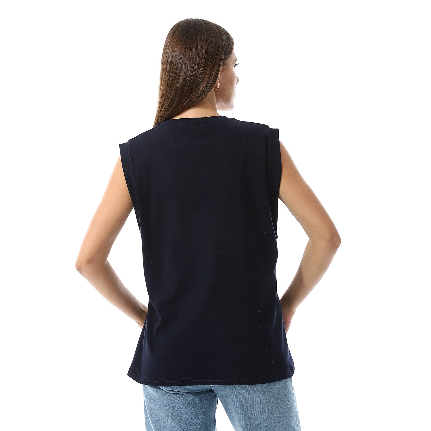 Black Sleeveless Rib shirt