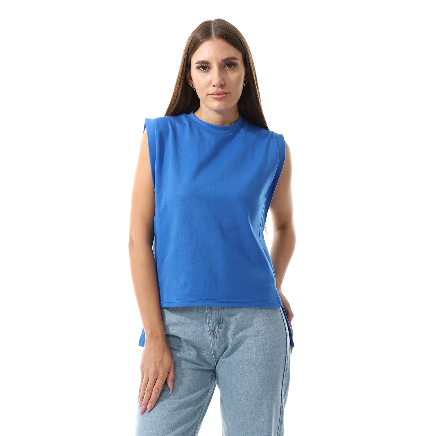 Apple Green Sleeveless Rib shirt