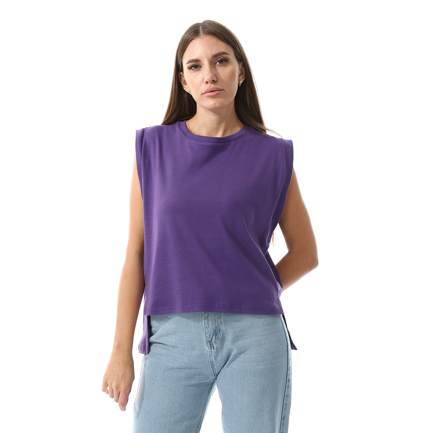 Apple Green Sleeveless Rib shirt