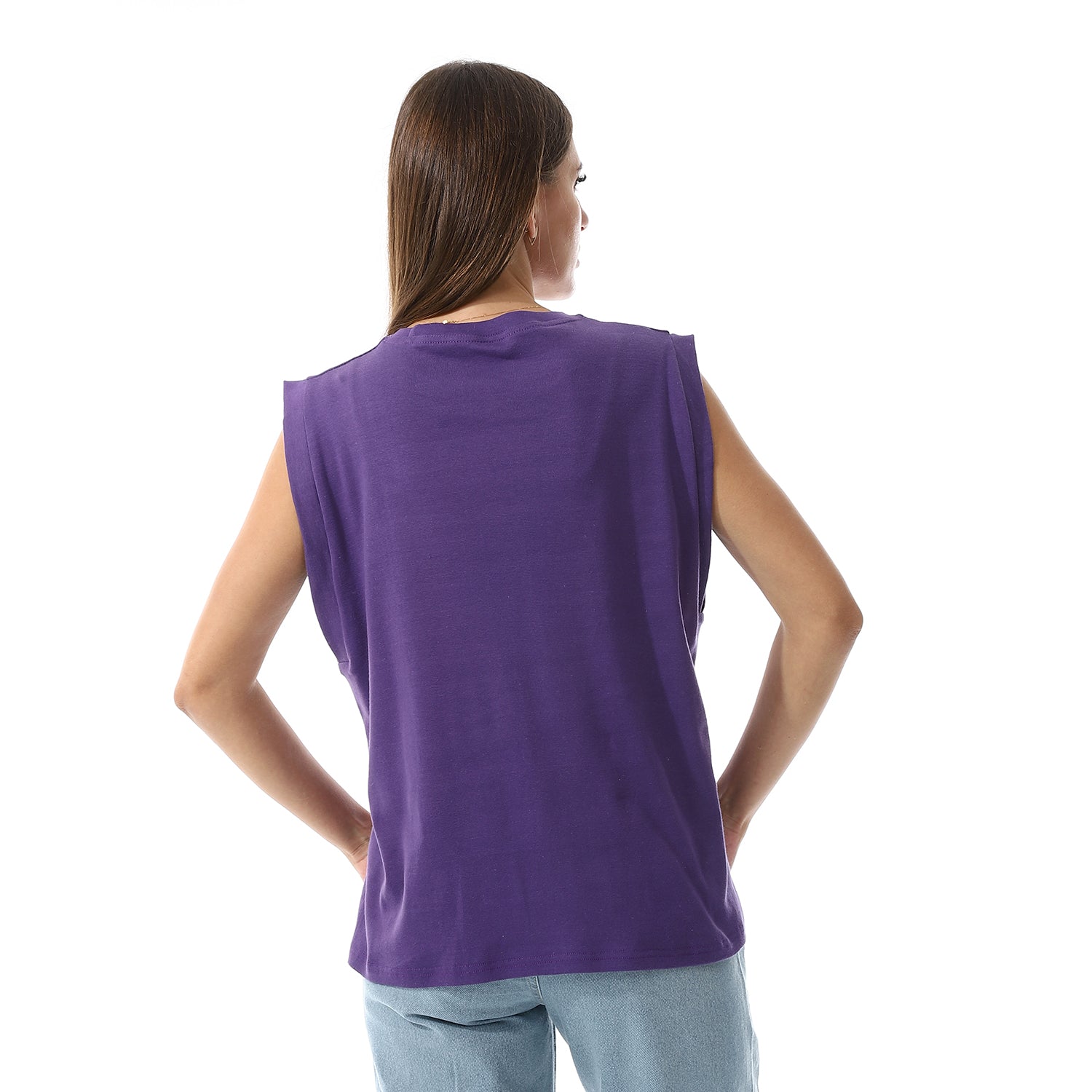 Purple Sleeveless Rib shirt