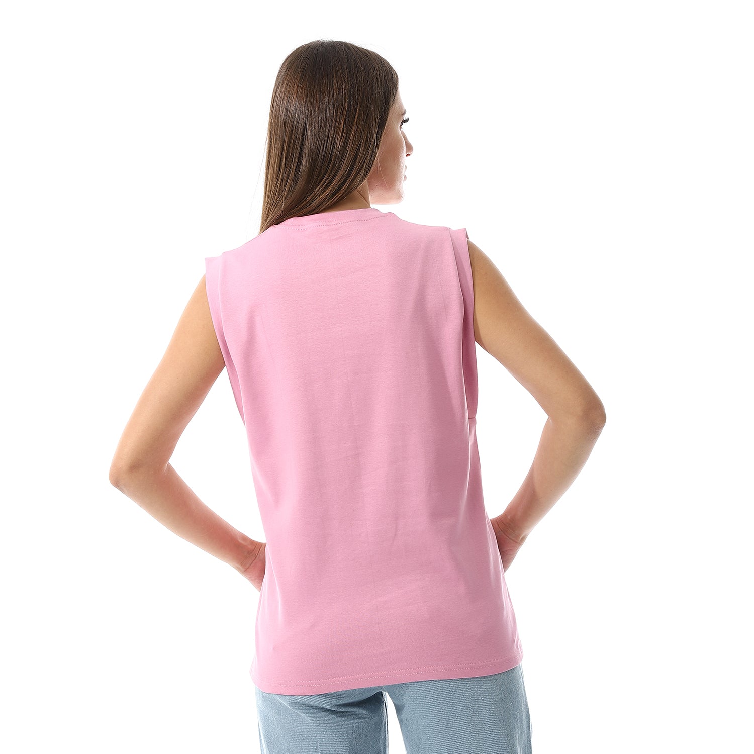 Pink Sleeveless Rib shirt