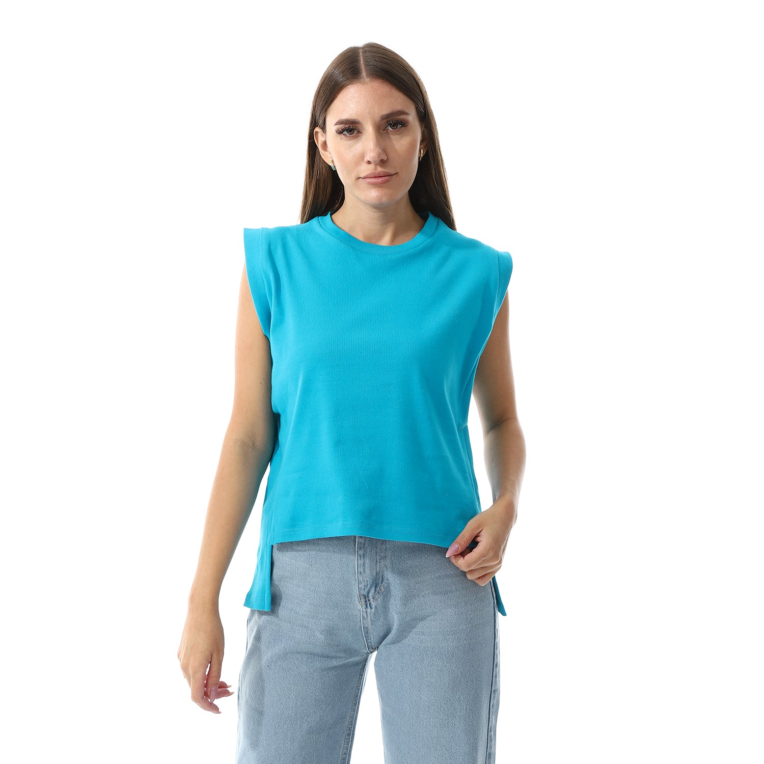 Apple Green Sleeveless Rib shirt