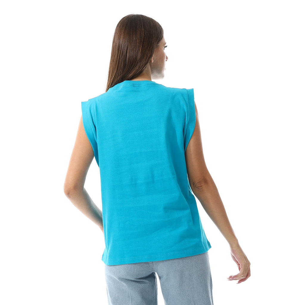 Baby Blue Sleeveless Rib shirt