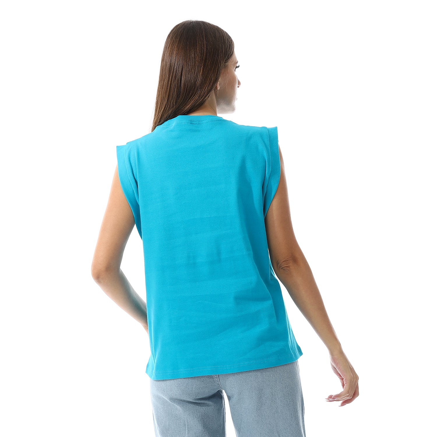 Baby Blue Sleeveless Rib shirt