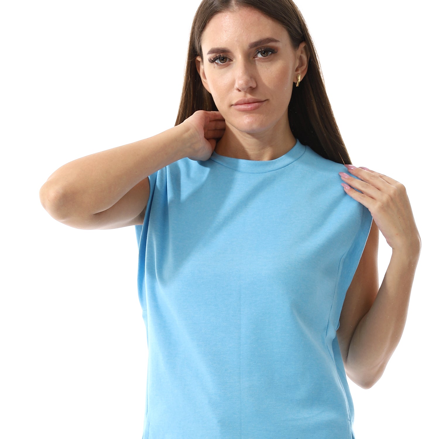 Baby Blue Sleeveless Rib shirt