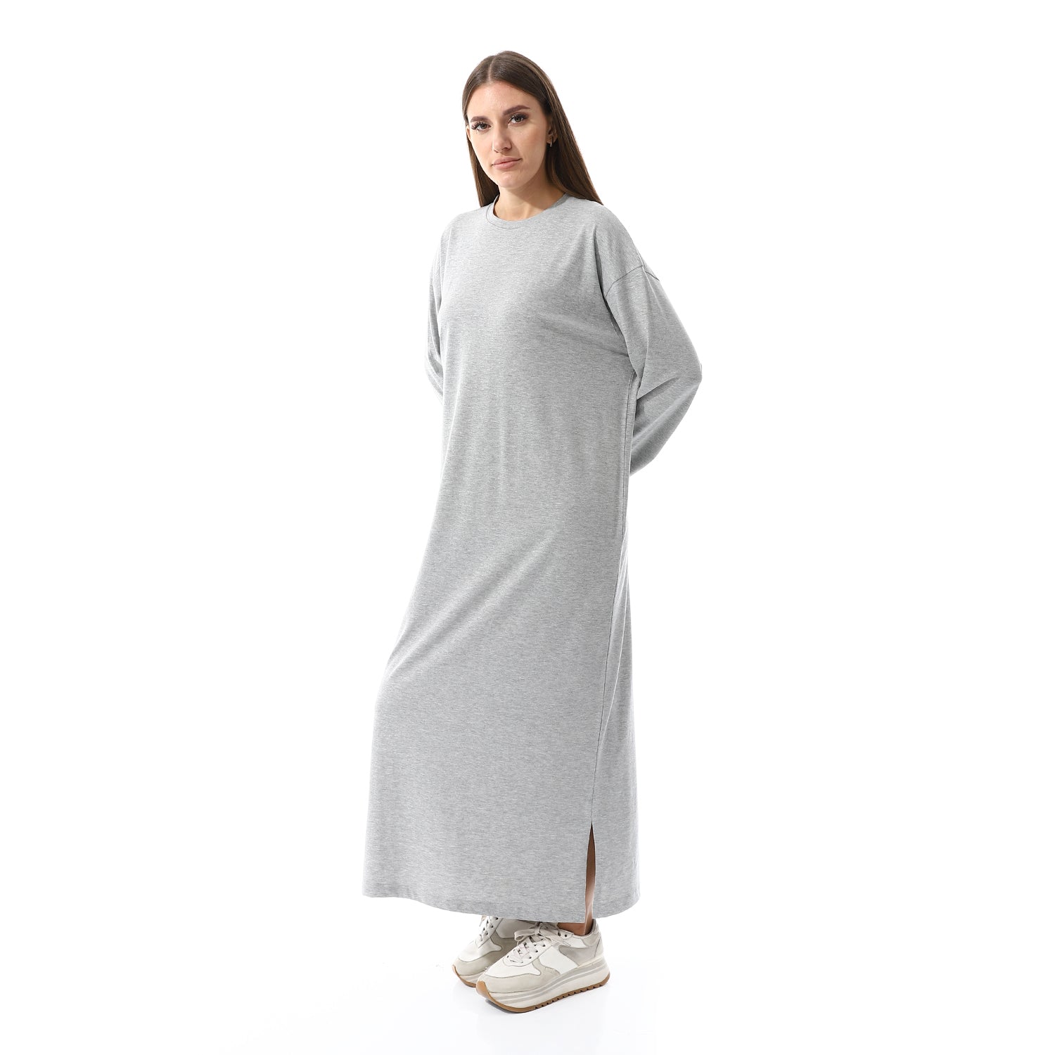 Burgandy Oversized Long sleeve shirt dress