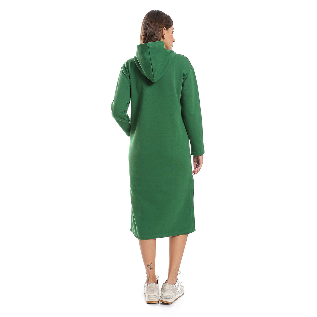 Green midi Hoodie dress