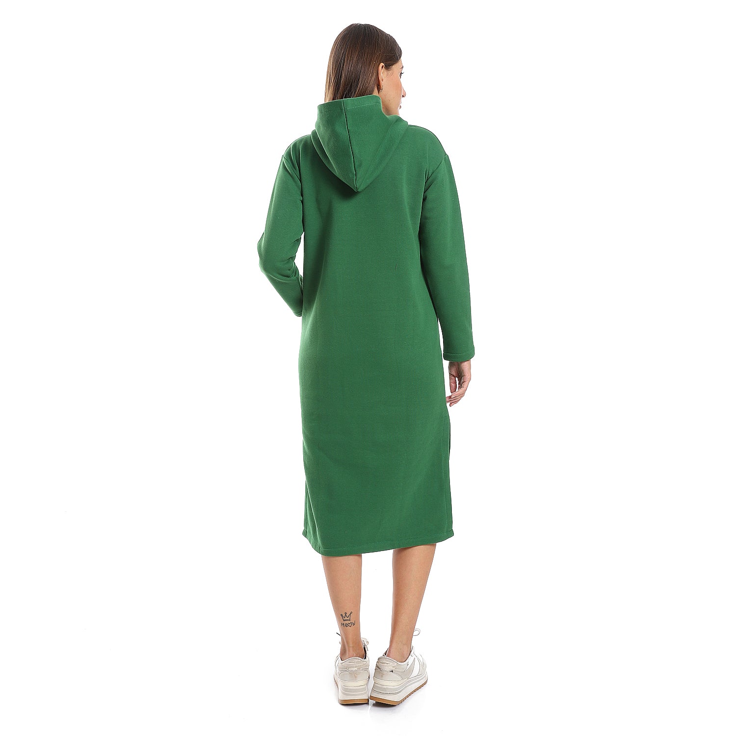 Green midi Hoodie dress