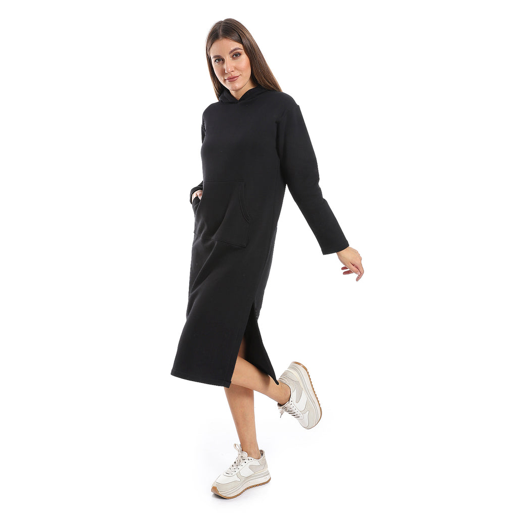 Green midi Hoodie dress