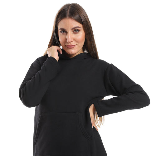 Black midi Hoodie dress