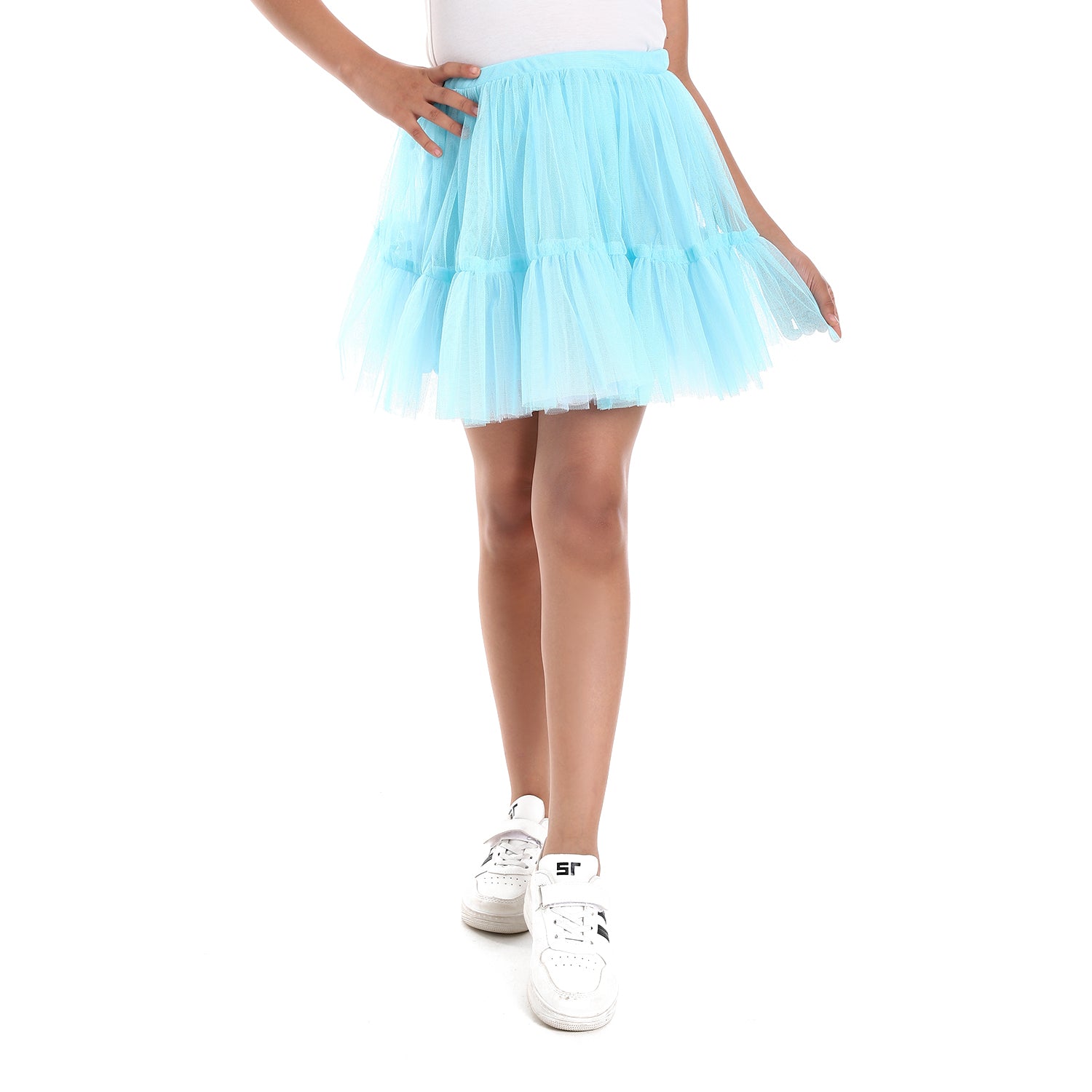 Cyan Puffed Kids Tutu skirt