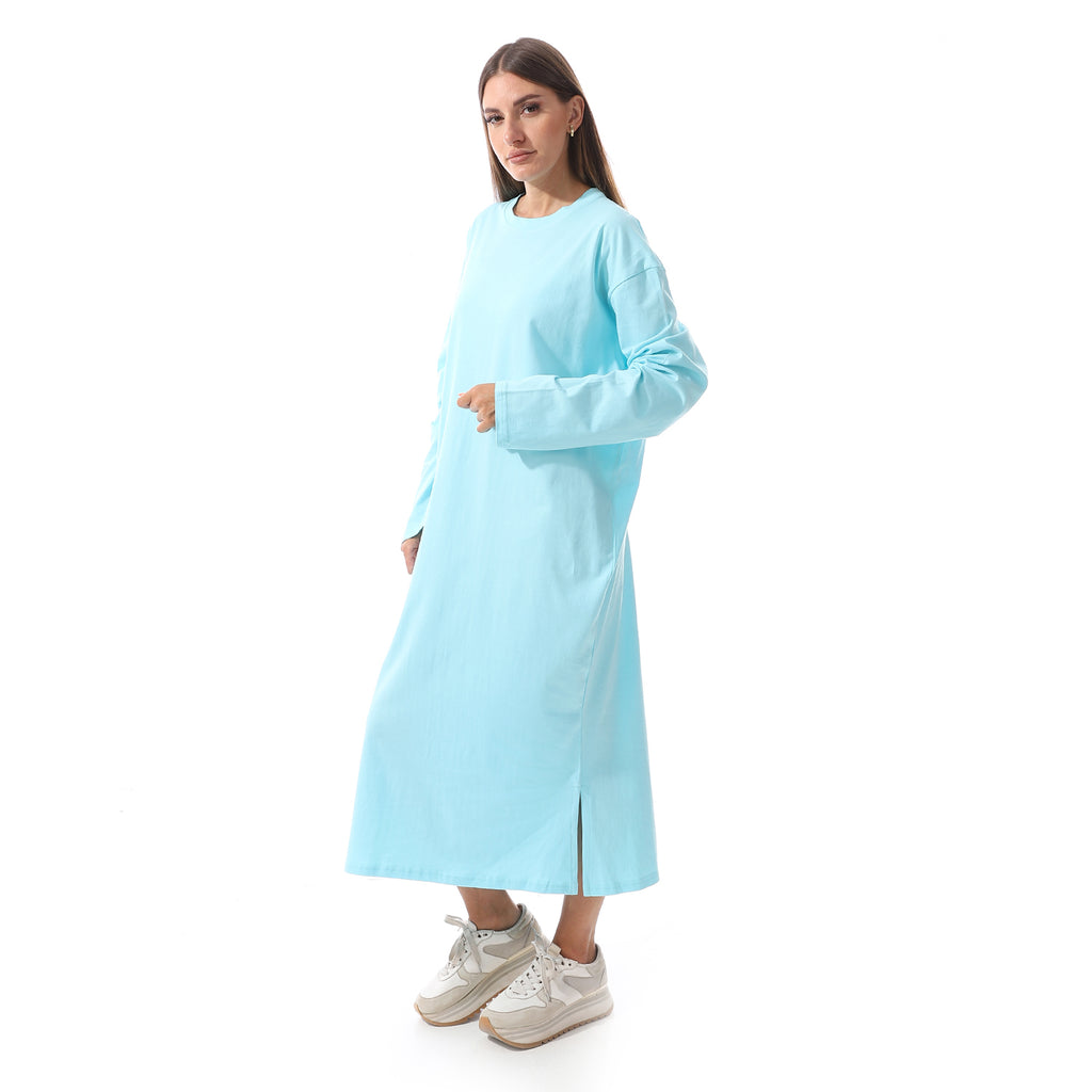 Orange Oversized Long sleeve shirt dress