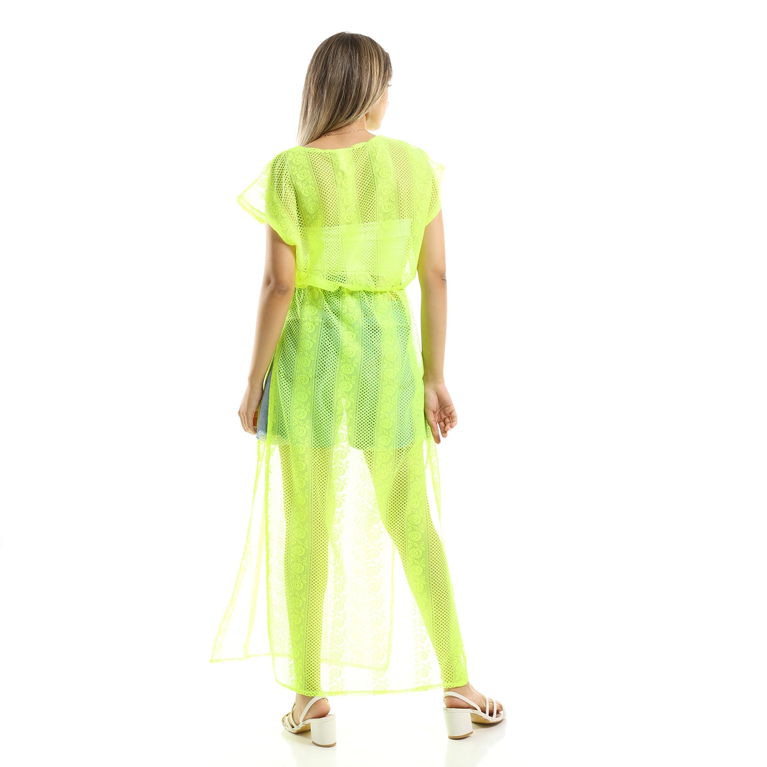 Neon Yellow Beach Lace dress