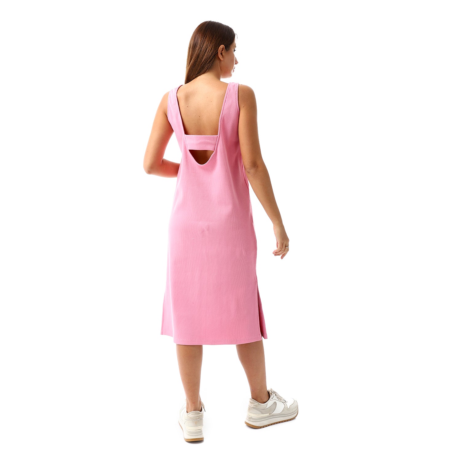 Pink sleeveless Rib Dress