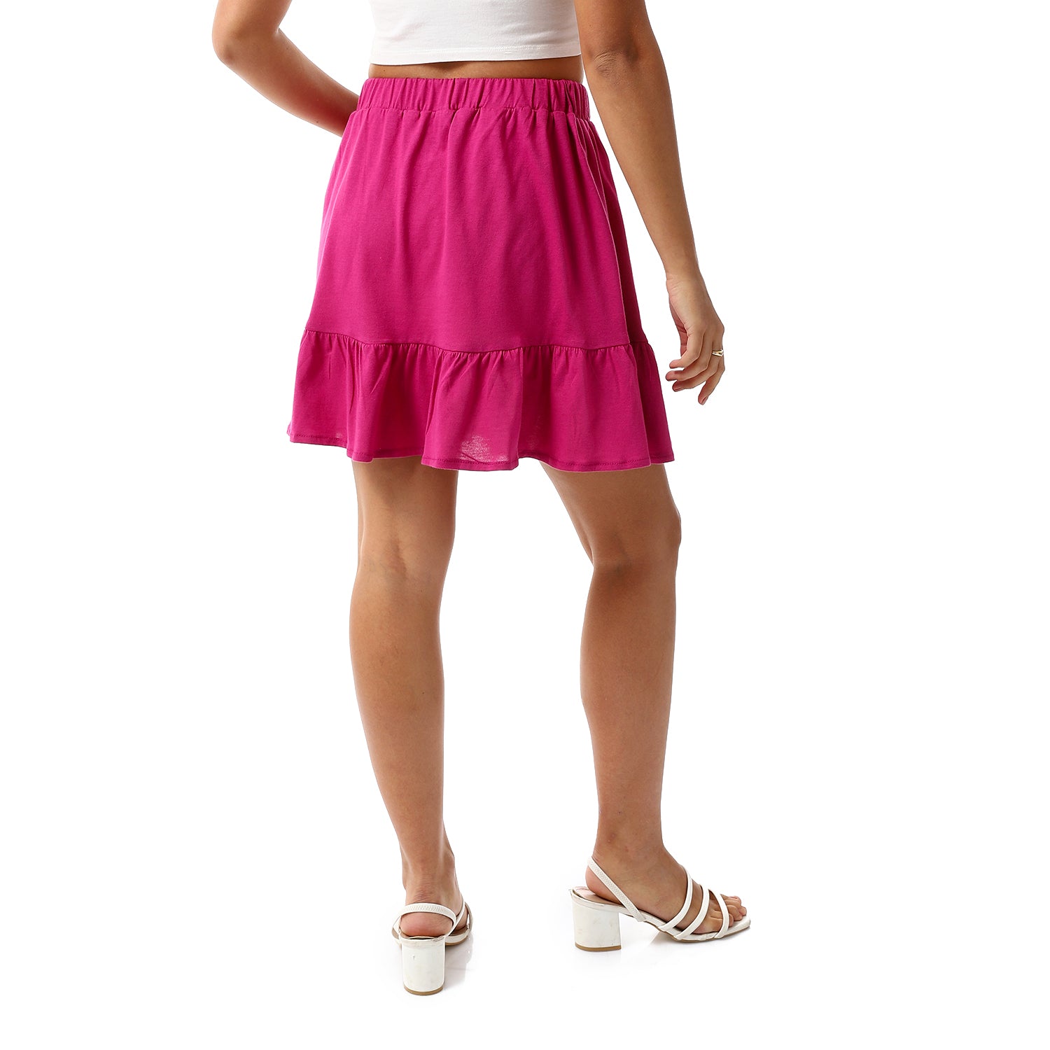 Hot Pink Ruffled mini skirt