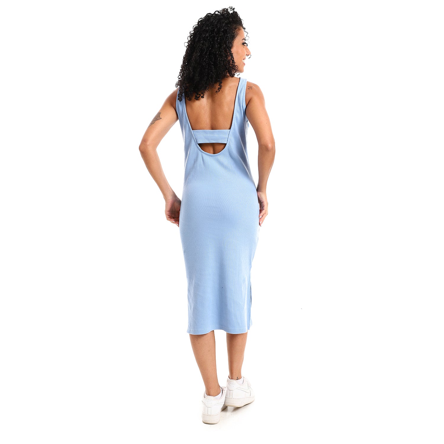 Baby Blue sleeveless Rib Dress