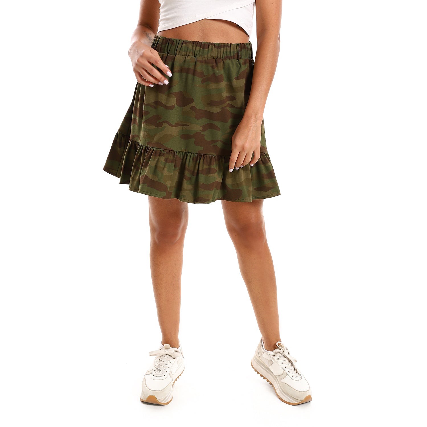 Apple Green Ruffled mini skirt