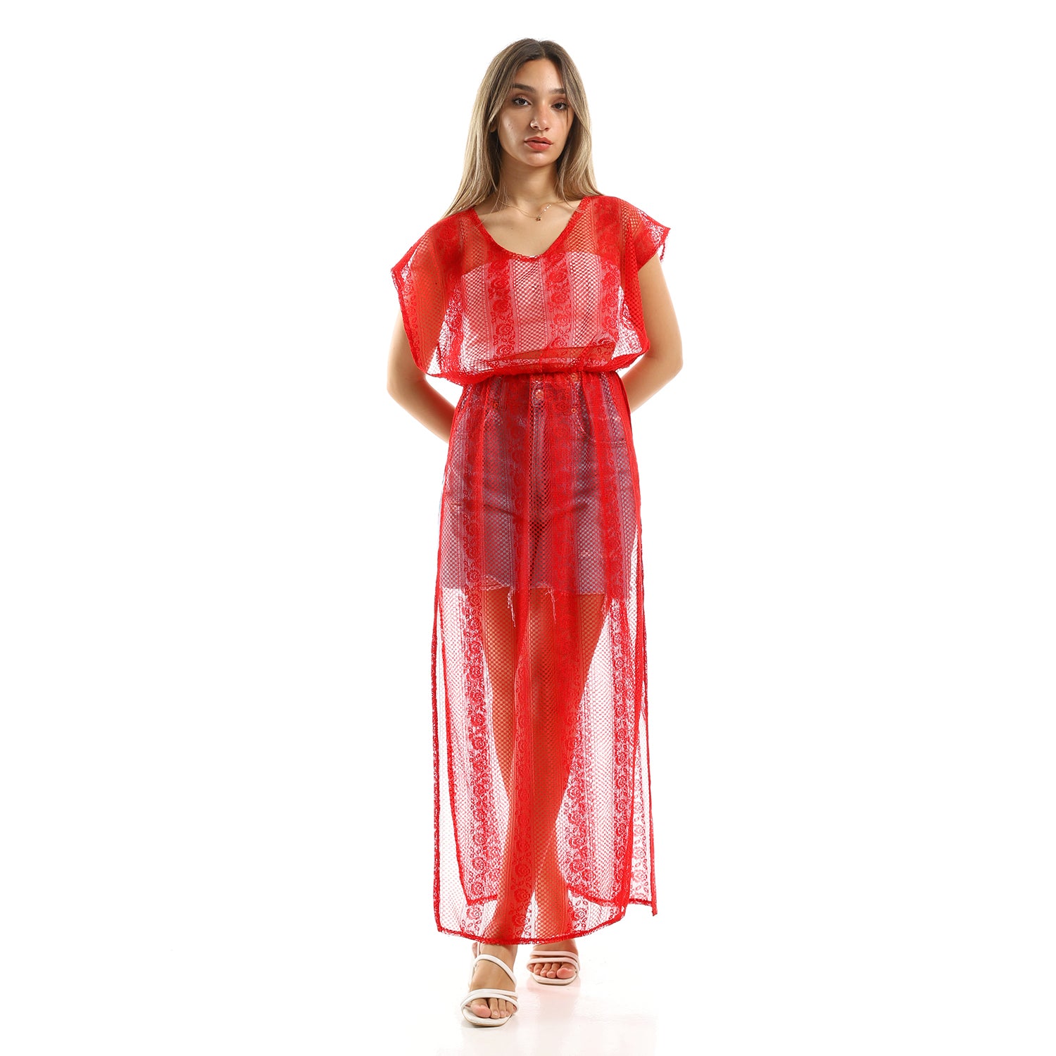 Red Beach Lace dress