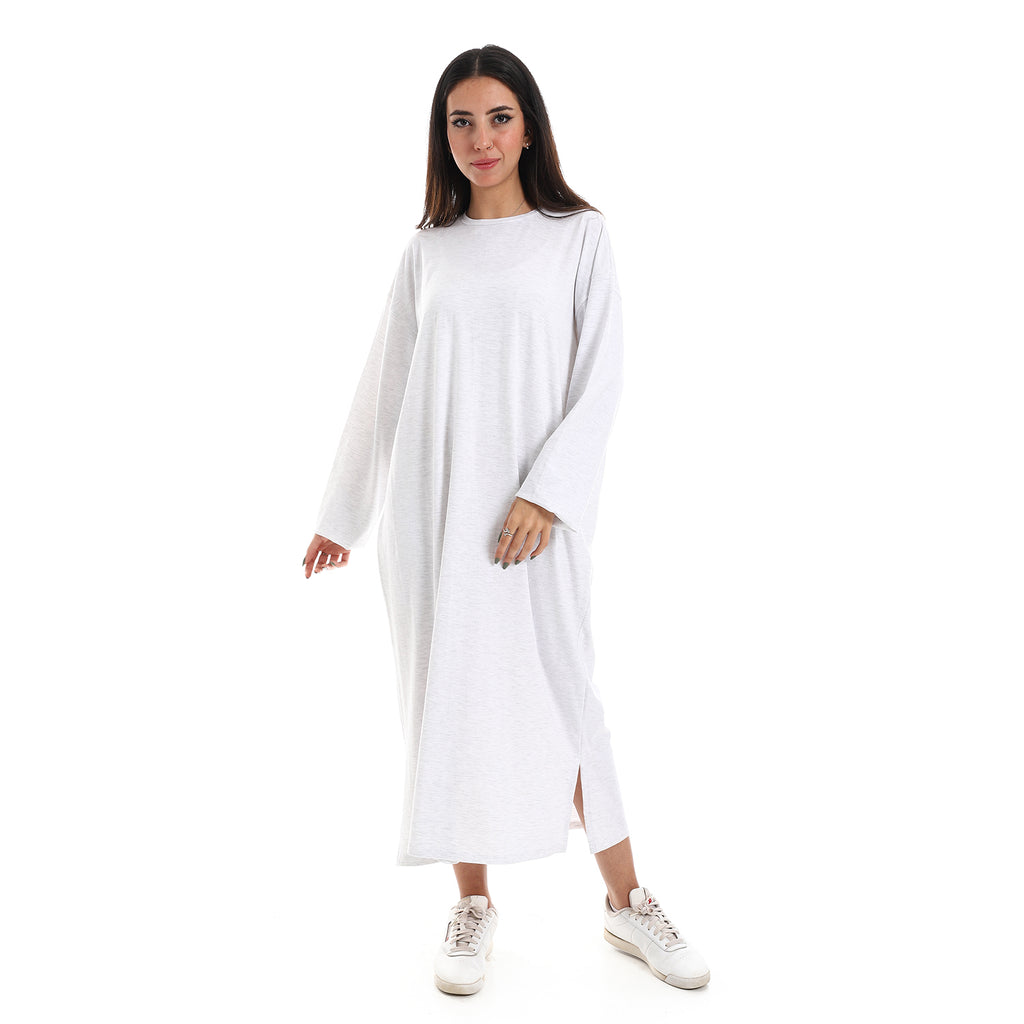 White Oversized Long sleeve shirt dress