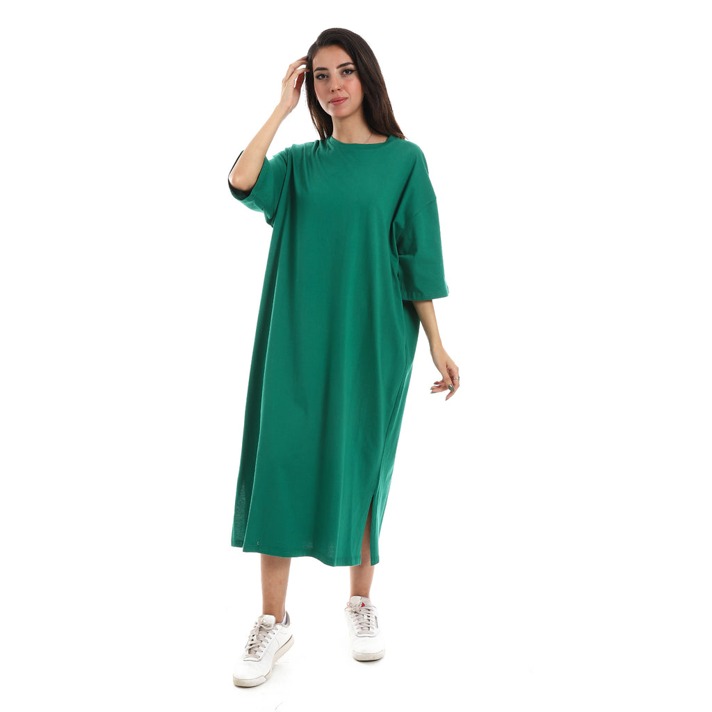 Grey melange Oversized short sleeves shirt dress