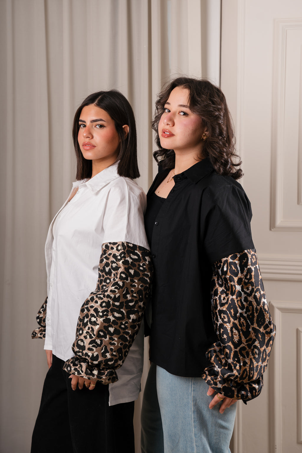 Leopard sleeves shirt