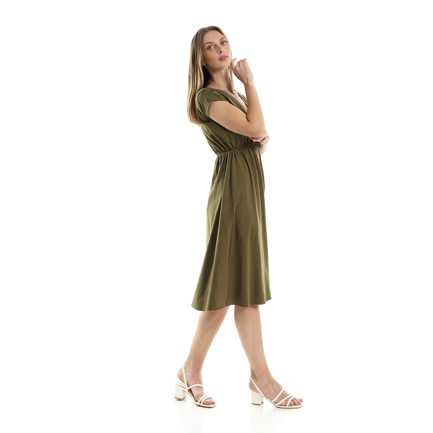 Khaki Wrap Dress