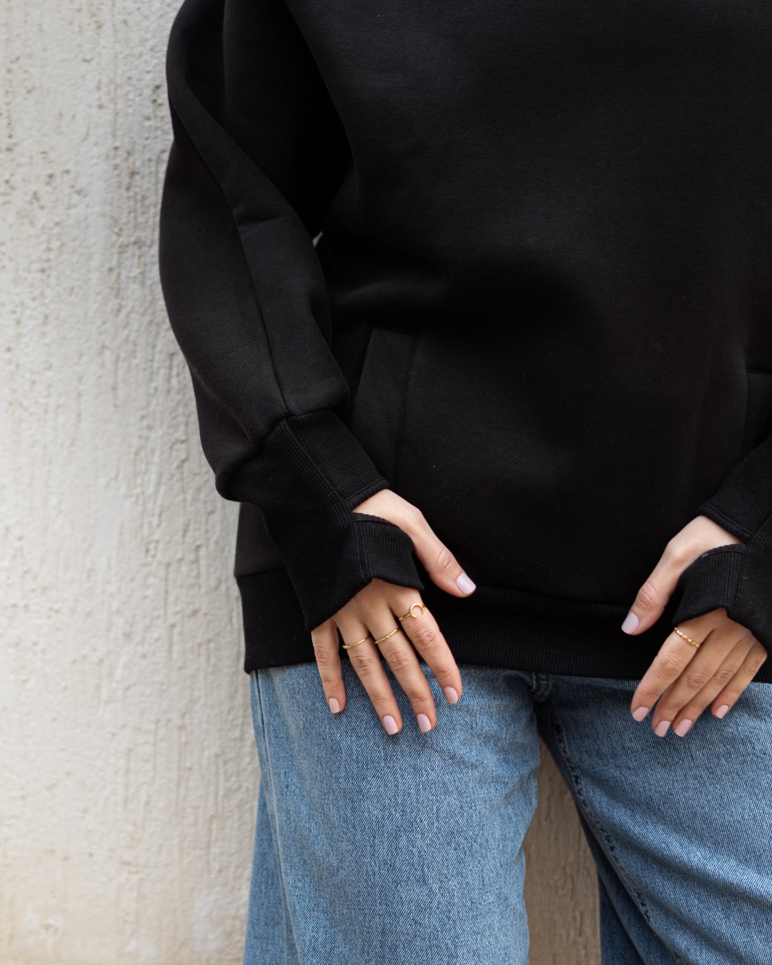 Black High Collar sweatshirt