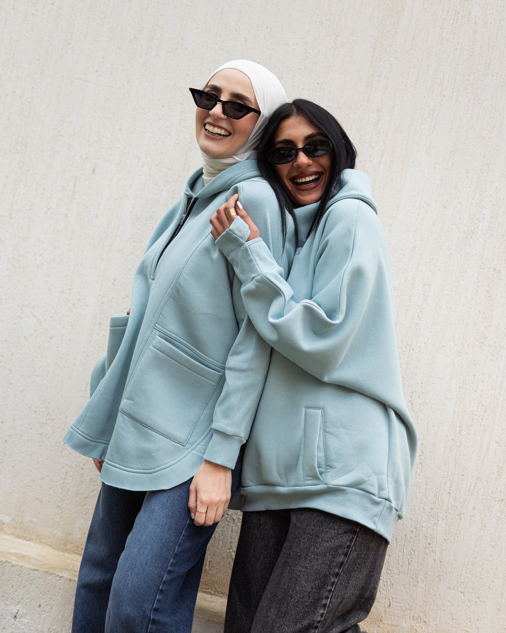 Mint Rib sleeved hoodie