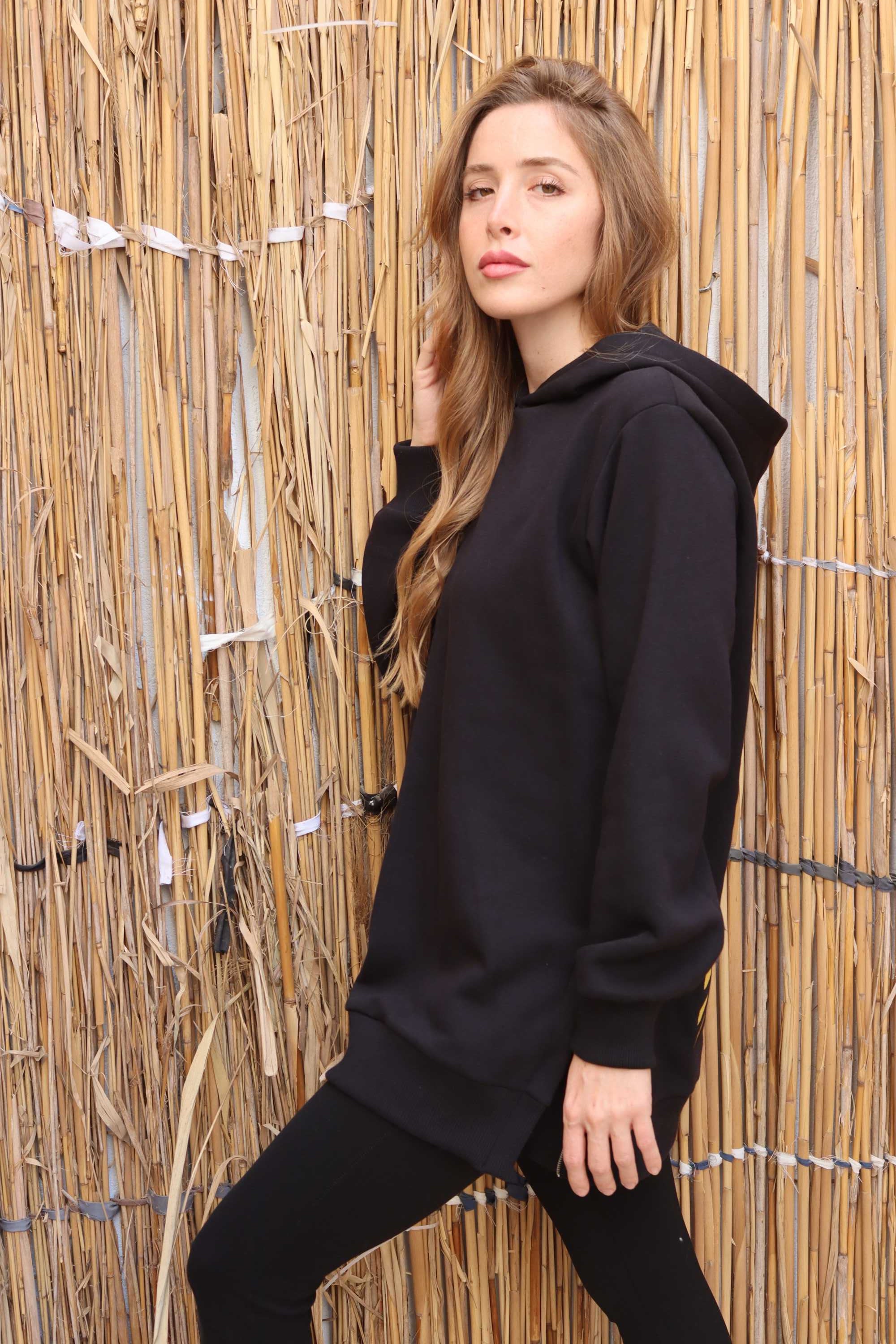 Black sweatshirt with a golden cheetah