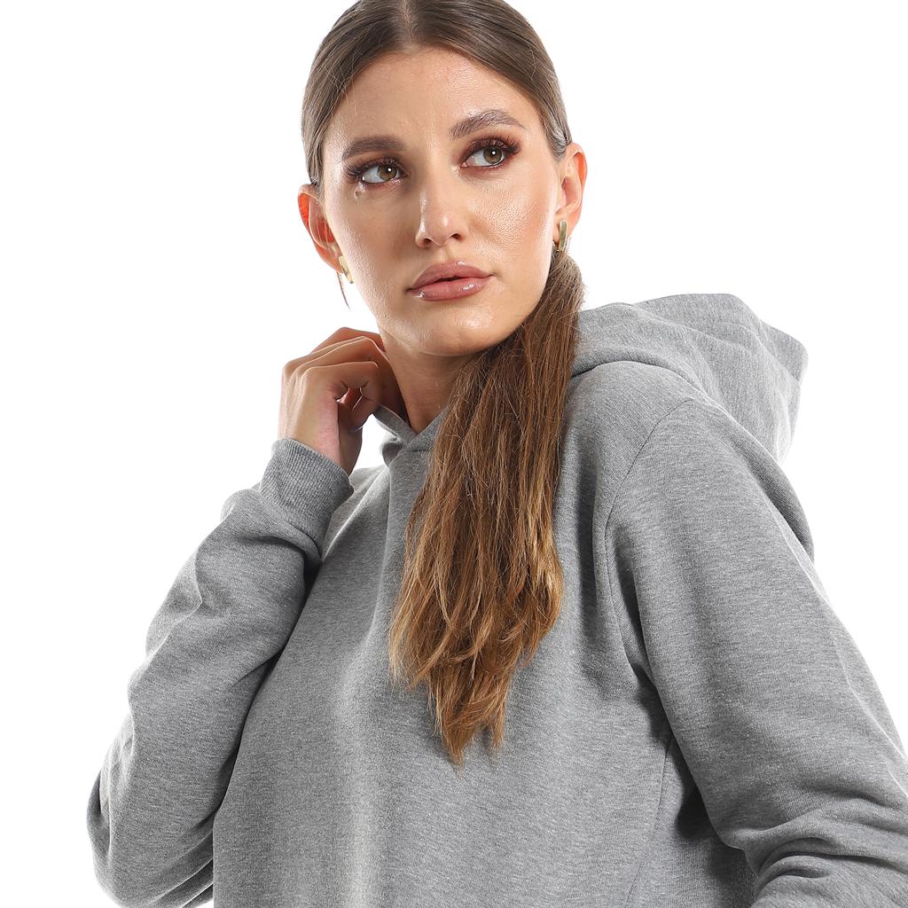 Grey melange hoodie
