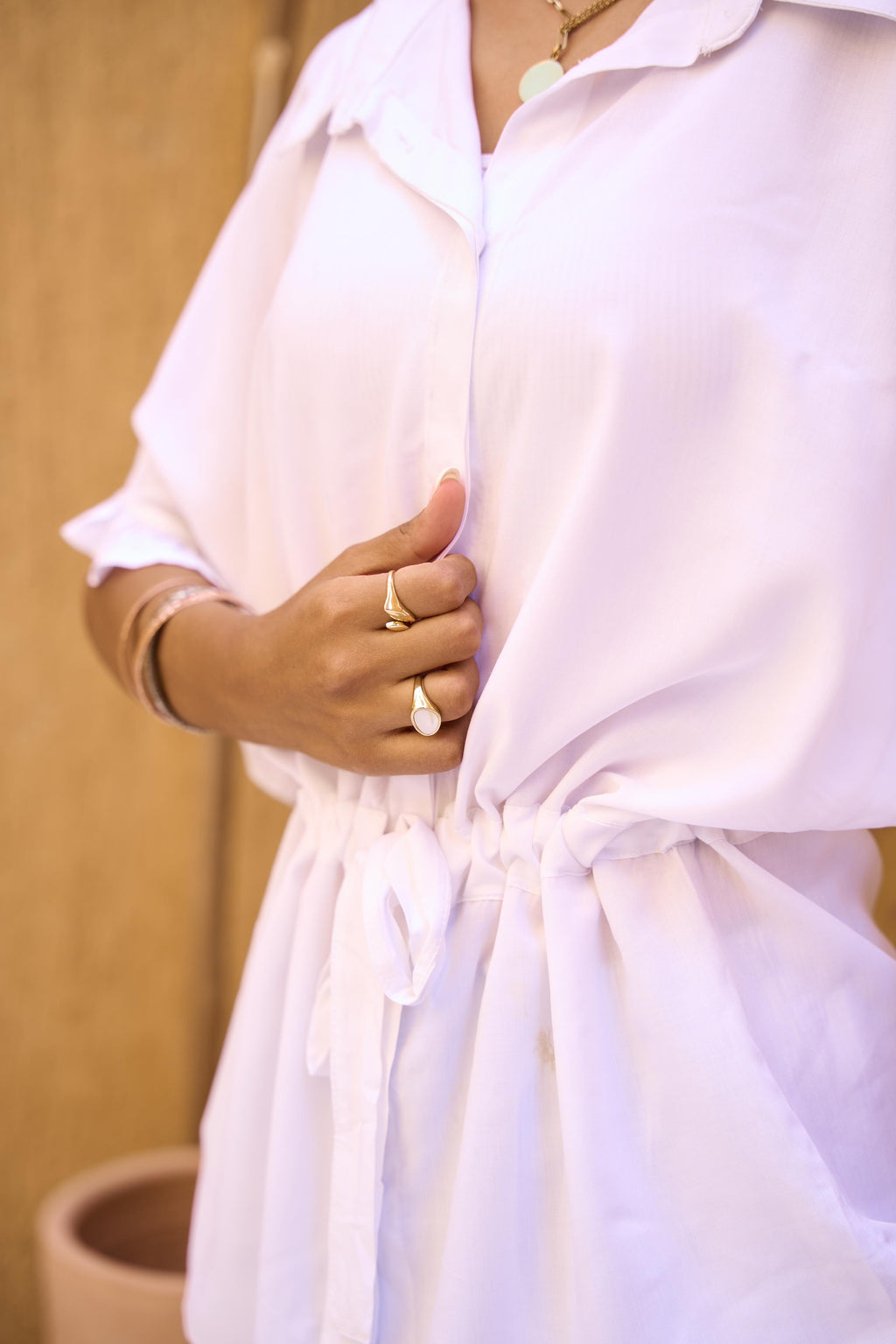 Mini ruffled sleeves shirt