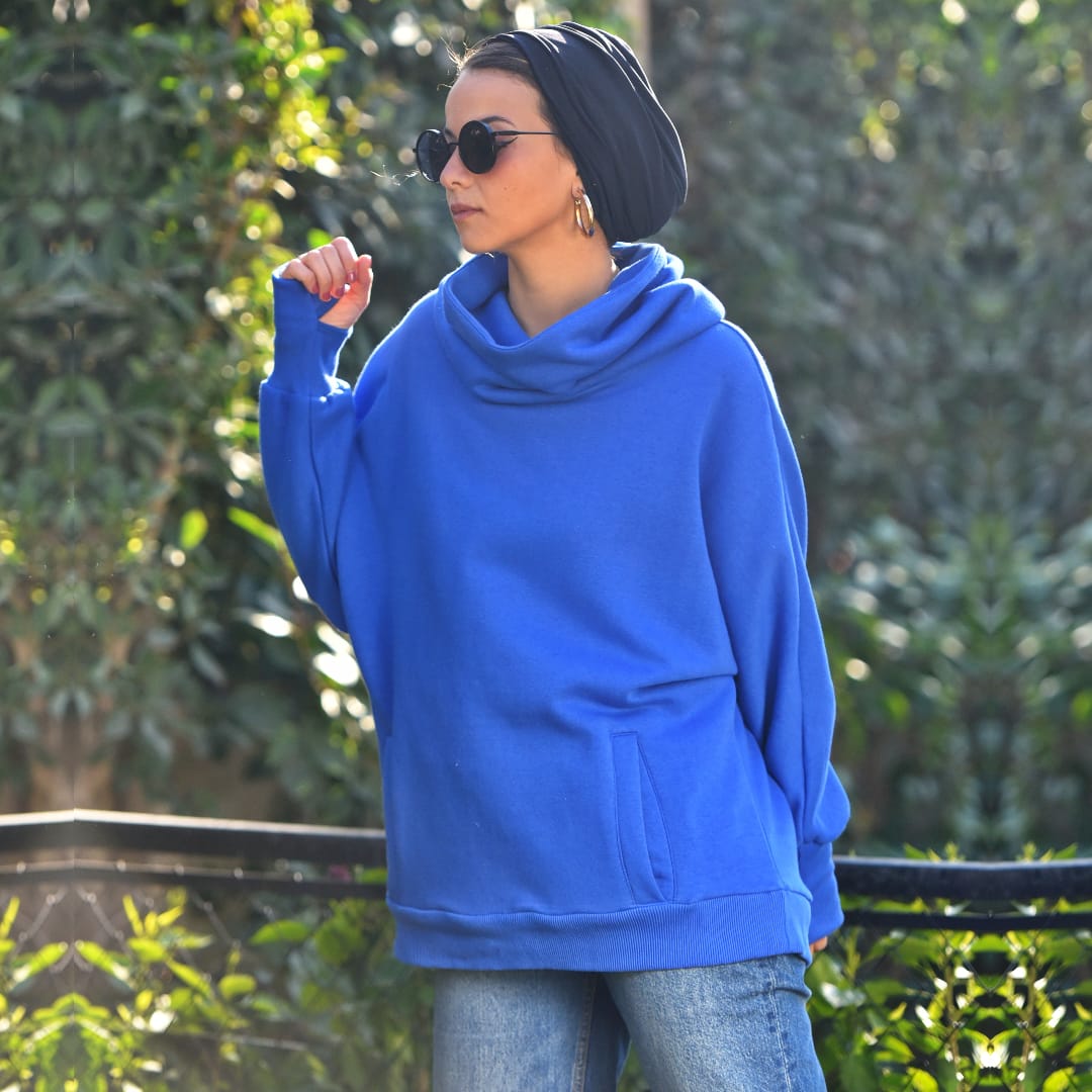 Mint Blue High Collar sweatshirt