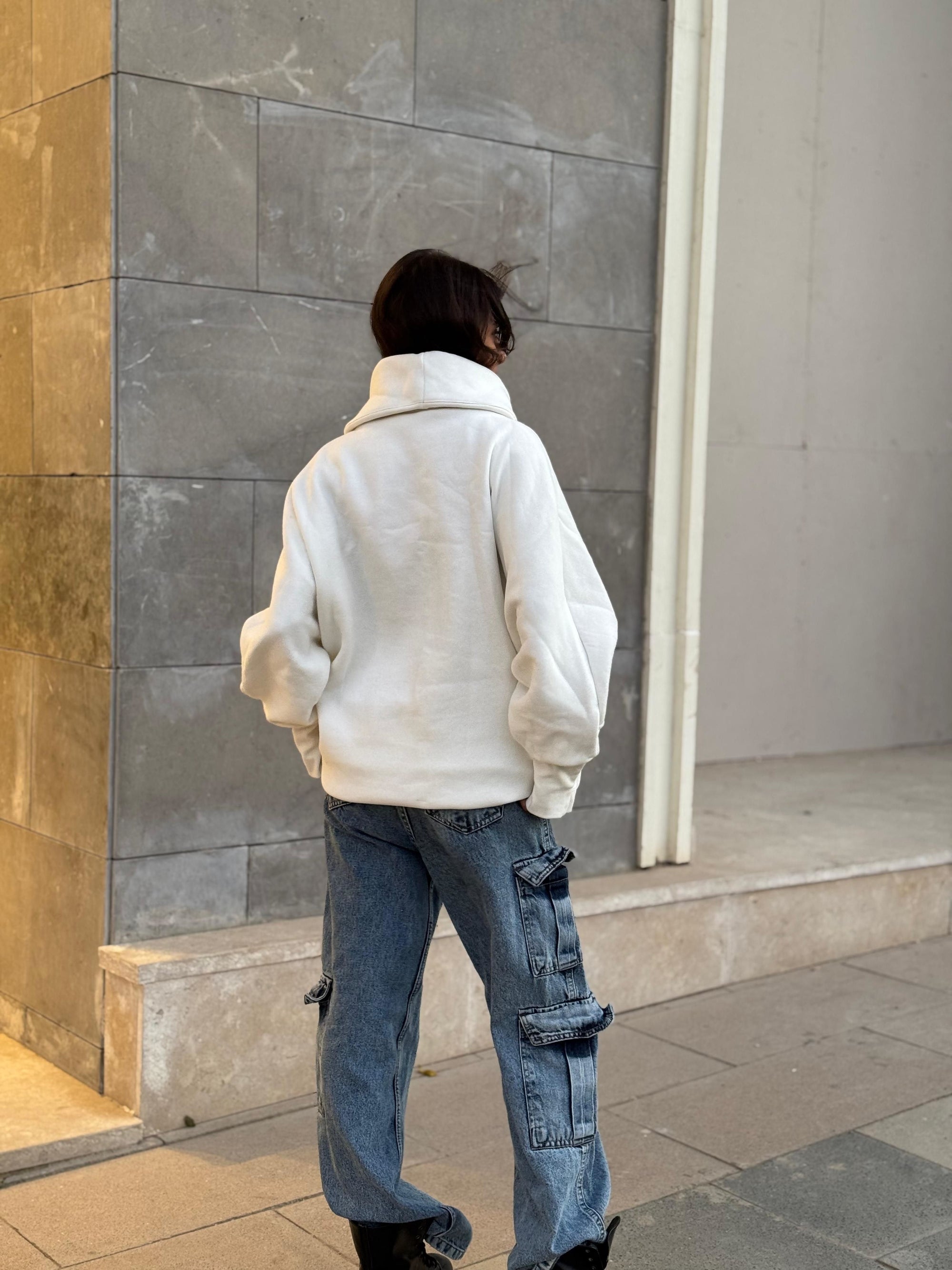 Mint Blue High Collar sweatshirt