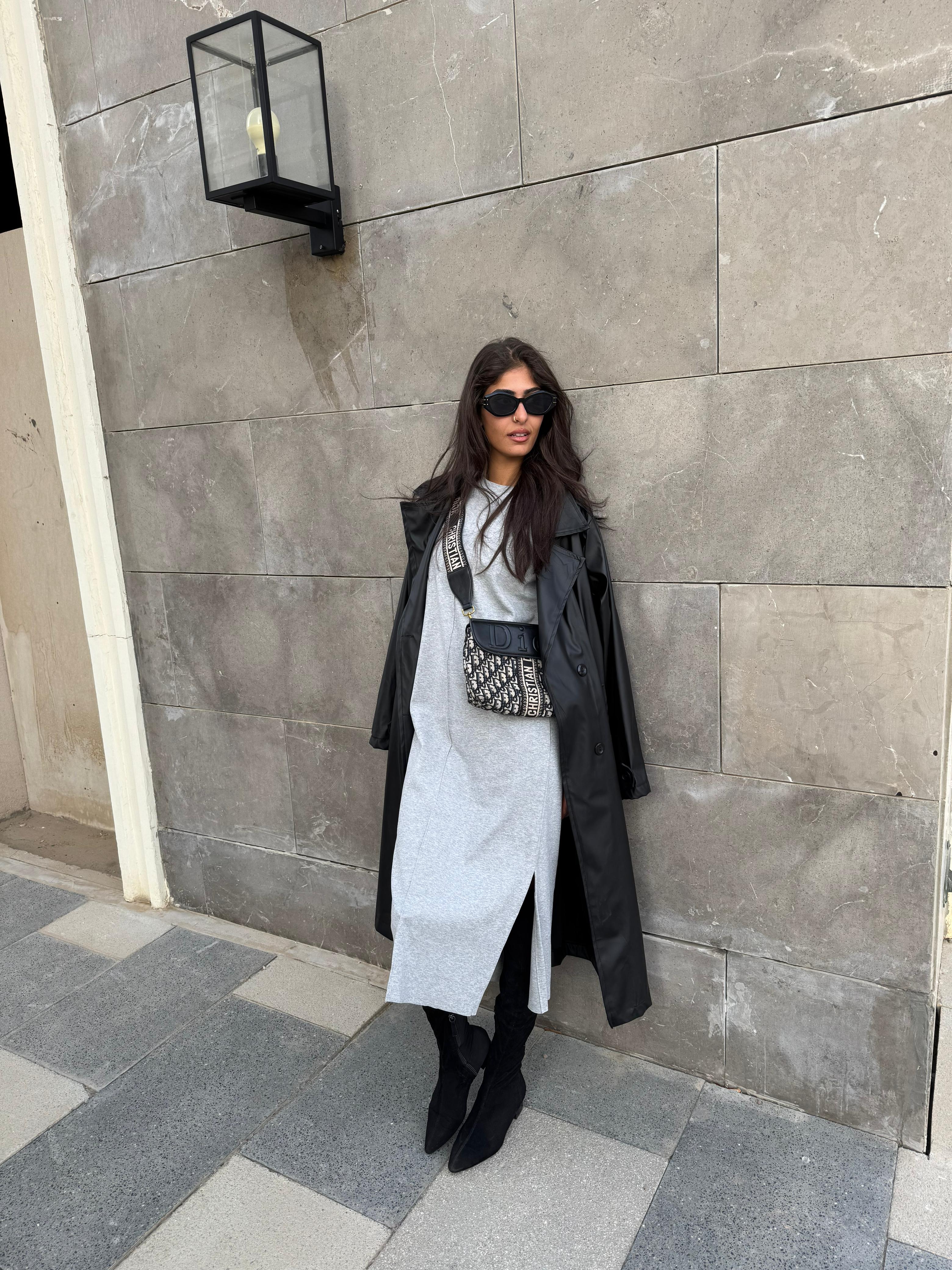 Grey melnage Rib dress