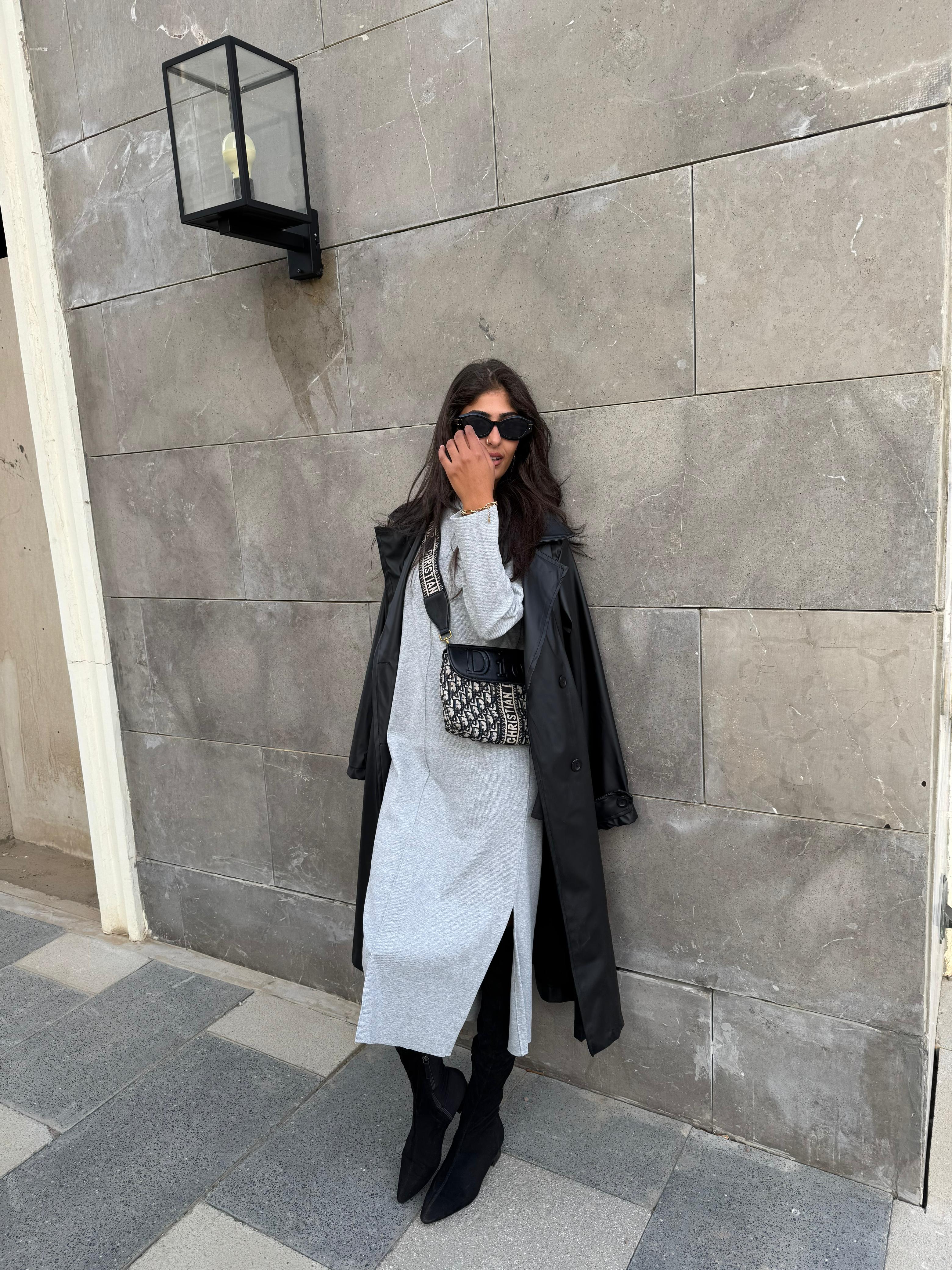 Grey melnage Rib dress