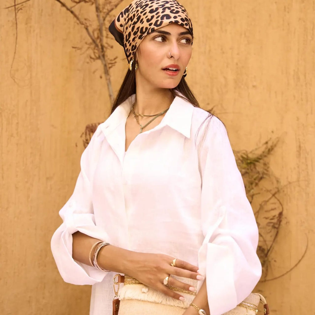 Khaki Pure Linen Dress